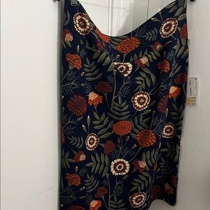 Lularoe CASSIE PENCIL SKIRT rust-color flowers
